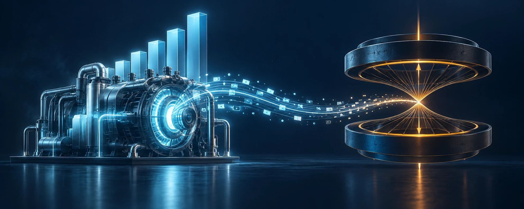 A growing operating engine connected to a separate valuation mechanism compressing the price investors will pay